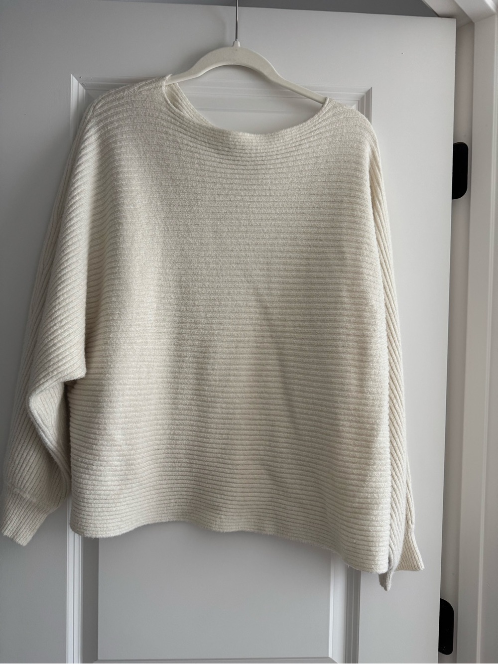 Cozy Cream Ribbed Boatneck Sweater